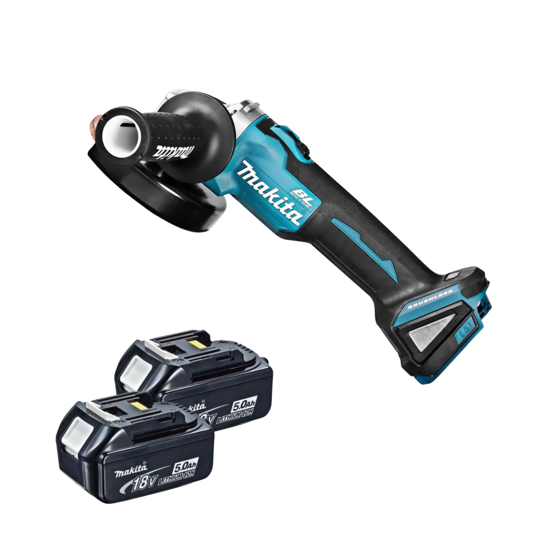 Makita 18V LXT Brushless 125mm Angle Grinder Kit with 2 x 5.0Ah Batteries