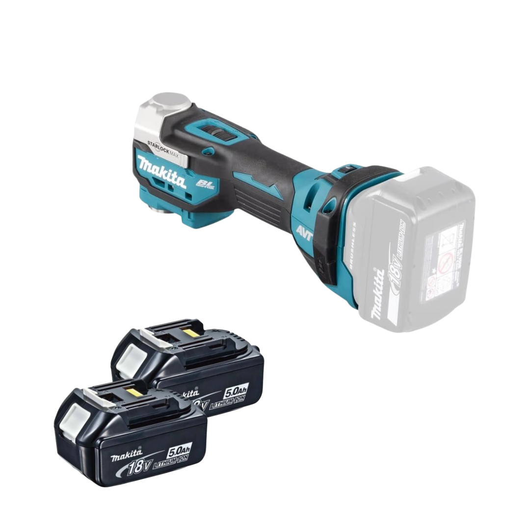 Makita 18V LXT StarlockMax Multi-Tool Kit with 2 x 5.0Ah Li-Ion Batteries