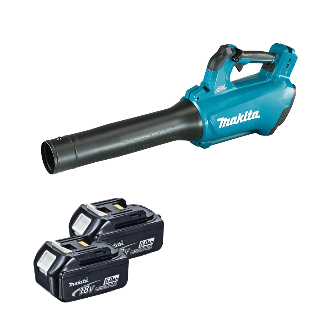 Makita Brushless Cordless Leaf Blower Kit with 2 x 5.0Ah Batteries – 18V LXT